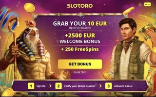 Screenshot Slotoro - Bono Sin Deposito 10€ Gratis